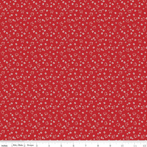 Calico Baby Chicks Schoolhouse Red C12846 by Lori Holt for Riley Blake Designs- 1/2 Yard