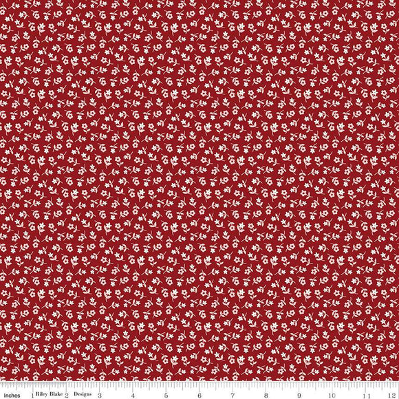 Calico Ditzy Beet Red C12851 by Lori Holt for Riley Blake Designs- 1/2 Yard