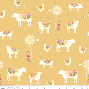 Sweet Acres Farm C13211-CORNSILK by Beverly McCullough for Riley Blake Designs -1 yard