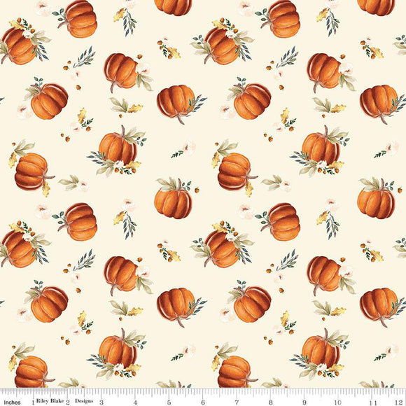 Shades of Autumn Pumpkins C13471-CREAM  -Riley Blake Designs-