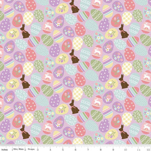 Bunny Trail Easter Eggs  C14251-LILAC by Dani Mogstad for Riley Blake Fabric- 1/2 YARD