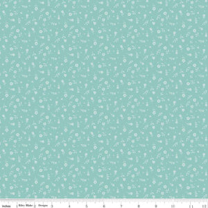 Bunny Trail Ditsy C14255-AQUA by Dani Mogstad for Riley Blake Fabric- 1/2 YARD