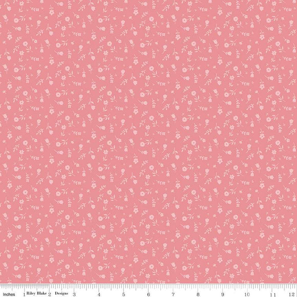 Bunny Trail Ditsy C14255-PEONY by Dani Mogstad for Riley Blake Fabric- 1/2 YARD