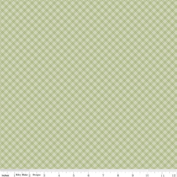 Bunny Trail Plaid C14256-GREEN by Dani Mogstad for Riley Blake Fabric- 1/2 YARD