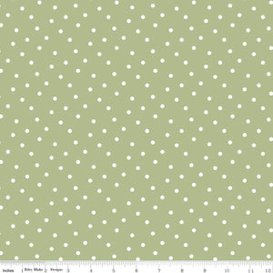 Bunny Trail Dots C14257-GREEN by Dani Mogstad for Riley Blake Fabric- 1/2 YARD
