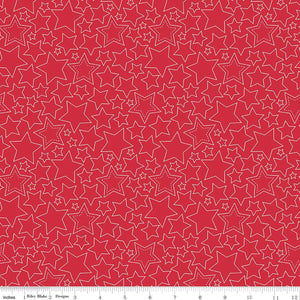 Sweet Freedom Stars Red C14414-RED by Beverly McCullough for Riley Blake Designs -1/2 yard