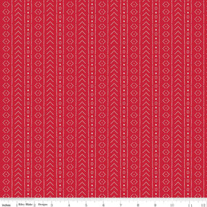 American Beauty Stripe C14447-RED by Dani Mogstad for Riley Blake Fabric- 1/2 YARD