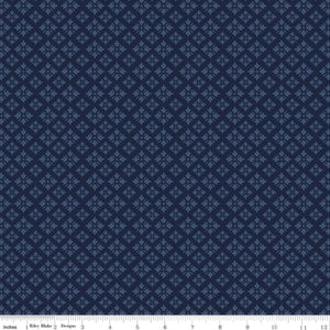 American Beauty Geo C14448-NAVY by Dani Mogstad for Riley Blake Fabric- 1/2 YARD