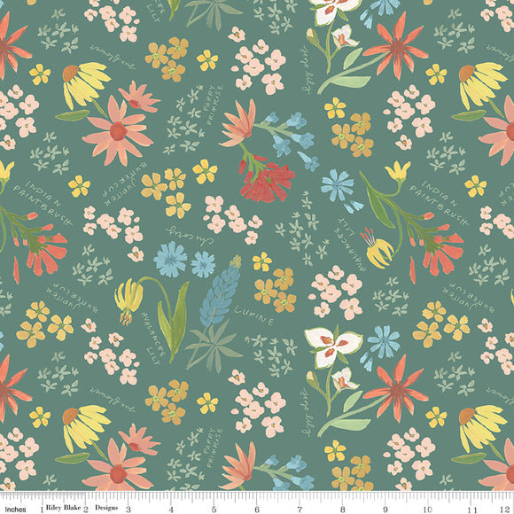 Albion Main C14590-GREEN by Amy Smart for  Riley Blake Designs- 1/2 yard