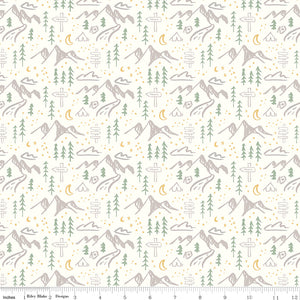 Albion Mountains C14592-CREAM by Amy Smart for  Riley Blake Designs- 1/2 yard