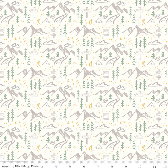 Albion Mountains C14592-CREAM by Amy Smart for  Riley Blake Designs- 1/2 yard