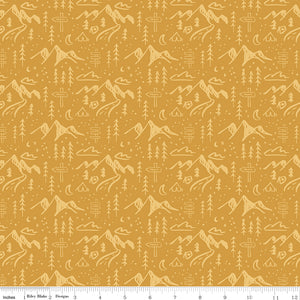 Albion Mountains C14592-GOLD by Amy Smart for  Riley Blake Designs- 1/2 yard