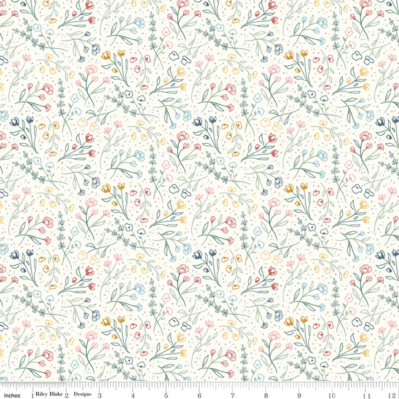 Albion Wildflowers C14594-CREAM by Amy Smart for  Riley Blake Designs- 1/2 yard
