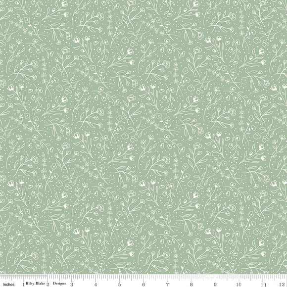Albion Wildflowers C14594-SAGE by Amy Smart for  Riley Blake Designs- 1/2 yard
