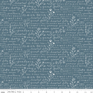Albion Text C14595-BLUE by Amy Smart for  Riley Blake Designs- 1/2 yard