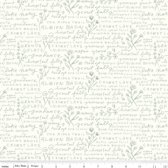 Copy of Albion Text C14595-CREAM by Amy Smart for  Riley Blake Designs- 1/2 yard