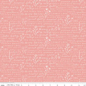 Albion Text C14595-PINK by Amy Smart for  Riley Blake Designs- 1/2 yard