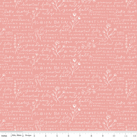 Albion Text C14595-PINK by Amy Smart for  Riley Blake Designs- 1/2 yard