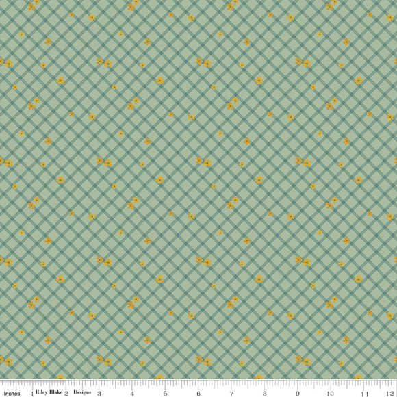 Albion Floral Plaid C14596-SAGE by Amy Smart for  Riley Blake Designs- 1/2 yard
