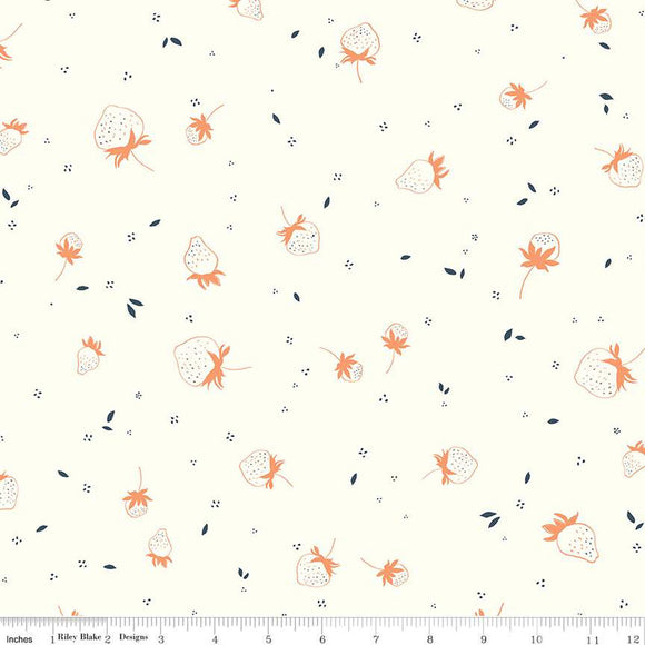 BloomBerry Berry Sprouts Cream C14603-CREAM by Riley Blake Designs- 1/2 Yard