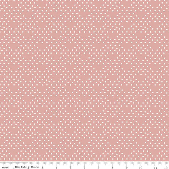 BloomBerry Dots Dusty Rose C14606-DUSTY ROSE by Riley Blake Designs- 1/2 Yard