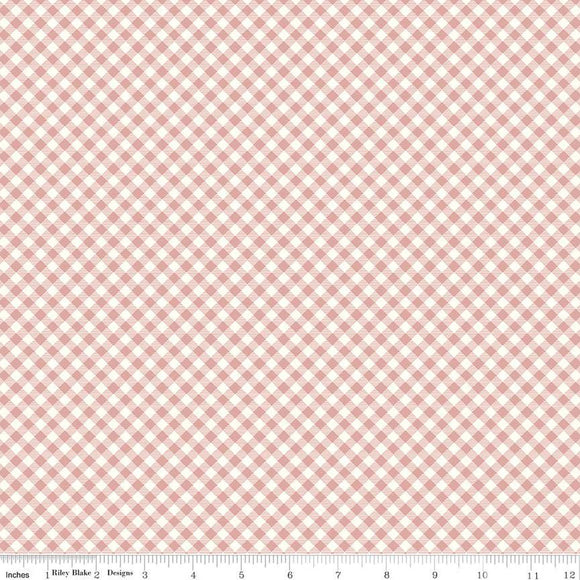 BloomBerry Gingham Dusty Rose C14607-DUSTY ROSE by Riley Blake Designs- 1/2 Yard