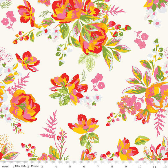 Picnic Florals Main C14610-CREAM by My Mind's Eye- Riley Blake Designs- 1/2 yard