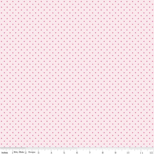 Picnic Florals Dots C14615-CARNATION by My Mind's Eye- Riley Blake Designs- 1/2 yard