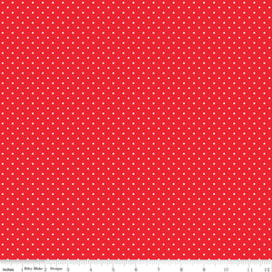 Picnic Florals Dots C14615-RED by My Mind's Eye- Riley Blake Designs- 1/2 yard