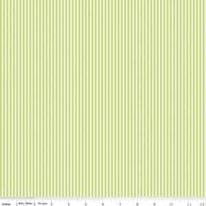 Picnic Florals Stripes C14616-GREEN by My Mind's Eye- Riley Blake Designs- 1/2 yard