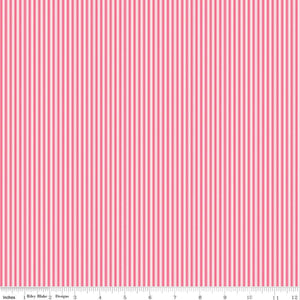 Picnic Florals Stripes C14616-PINK by My Mind's Eye- Riley Blake Designs- 1/2 yard