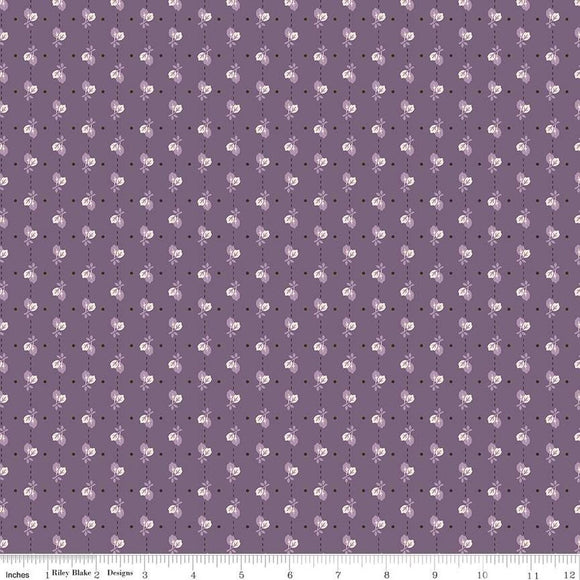 Autumn Leaves C14662-PLUM by Lori Holt for Riley Blake Designs- 1/2 Yard