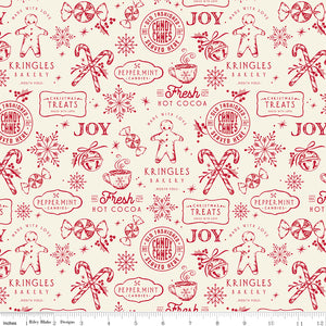 Merry Little Christmas Christmas Treats C14841-CREAM by My Mind's Eye- Riley Blake Designs- 1/2 Yard