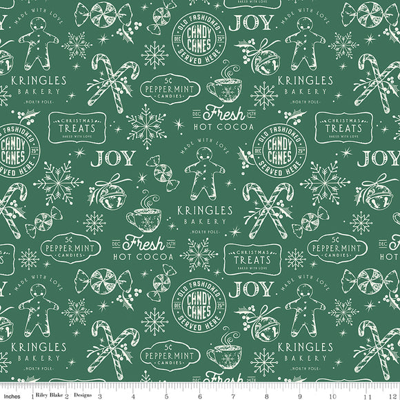 Merry Little Christmas Christmas Treats C14841-GREEN  by My Mind's Eye- Riley Blake Designs- 1/2 Yard