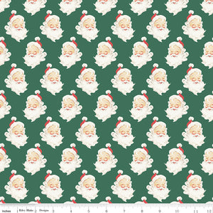 Merry Little Christmas Santa Heads C14842-GREEN  by My Mind's Eye- Riley Blake Designs- 1/2 Yard