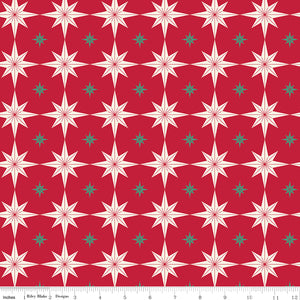 Merry Little Christmas Starbursts C14843-RED by My Mind's Eye- Riley Blake Designs- 1/2 Yard
