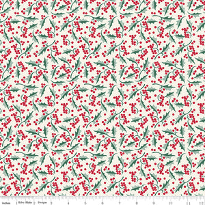 Merry Little Christmas Holly C14845-CREAM by My Mind's Eye- Riley Blake Designs- 1/2 Yard