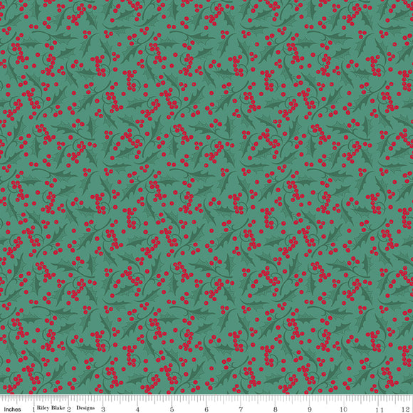 Merry Little Christmas Holly C14845-PINE by My Mind's Eye- Riley Blake Designs- 1/2 Yard