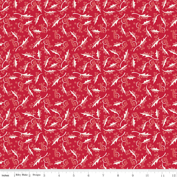Merry Little Christmas Holly C14845-RED by My Mind's Eye- Riley Blake Designs- 1/2 Yard