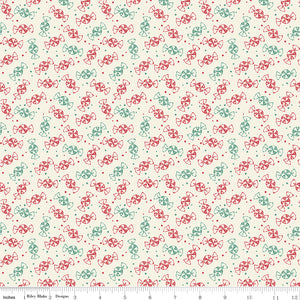 Merry Little Christmas Peppermint C14846-CREAM by My Mind's Eye- Riley Blake Designs- 1/2 Yard
