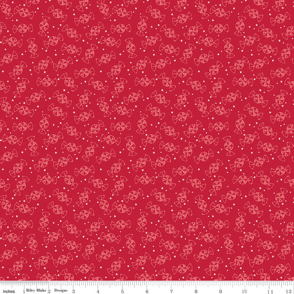 Merry Little Christmas Peppermint C14846-RED by My Mind's Eye- Riley Blake Designs- 1/2 Yard