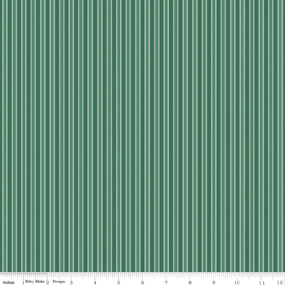 Merry Little Christmas Stripes C14847-GREEN by My Mind's Eye- Riley Blake Designs- 1/2 Yard