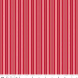 Merry Little Christmas Stripes C14847-RED by My Mind's Eye- Riley Blake Designs- 1/2 Yard
