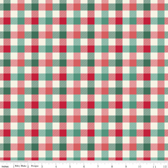 Merry Little Christmas Check C14848-MULTI by My Mind's Eye- Riley Blake Designs- 1/2 Yard