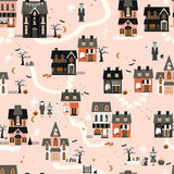 Frank and Friends Houses C17471-PINK by My Mind's Eye- Riley Blake Designs- 1/2 Yard