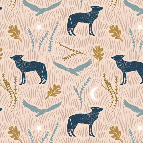 Wild Woodblock Day COH28900 from Coyote Hill designed by Katie O'Shea for  Art Gallery Fabrics-1/2 Yard