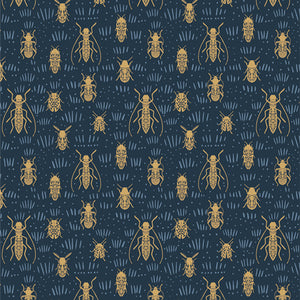 Beetle Parade Moon COH28904 from Coyote Hill designed by Katie O'Shea for  Art Gallery Fabrics-1/2 Yard