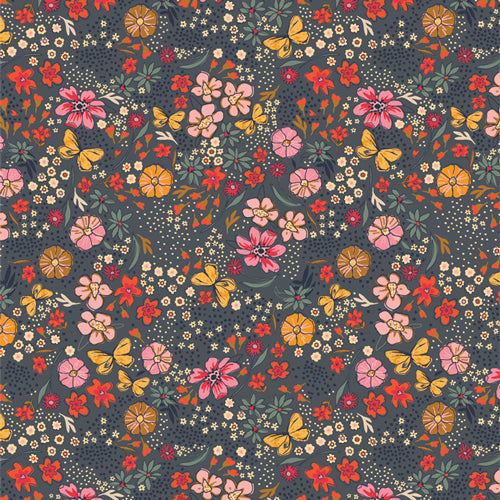 Floral Abundance Shade FLF85910 from The Flower Fields designed by Maureen Cracknell for Art Gallery-Half Yard