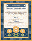 PREORDER Fresh As A Daisy Sew Along Quilt Kit using Denim and Daisy by Lori Holt- Riley Blake Designs-76 1/2" x 86 1/2"
