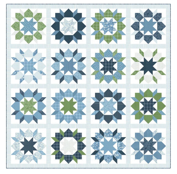 PREORDER Swoon Sixteen Quilt Kit in Nantucket Summer by Camille Roskelley - Moda